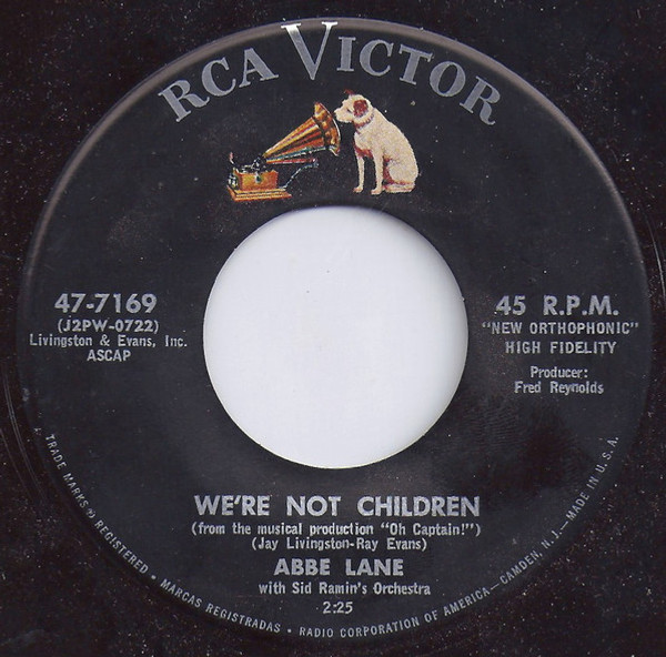 Abbe Lane With Sid Ramin's Orchestra* - We're Not Children / Femininity  (7", Single)