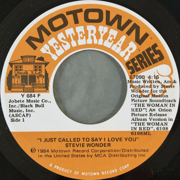 Stevie Wonder - I Just Called To Say I Love You - Motown - Y 684 F - 7", Single 1156774255