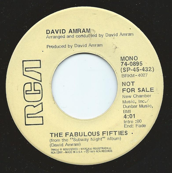 David Amram - The Fabulous Fifties (7", Single, Mono, Promo)