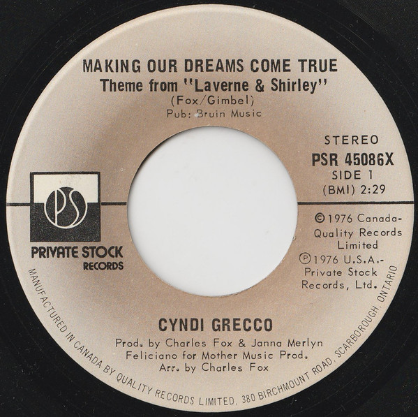 Cyndi Grecco - Making Our Dreams Come True (7", Single)