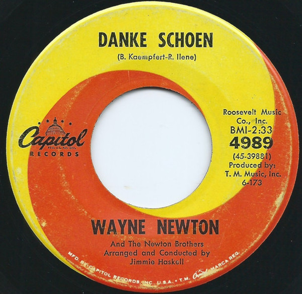 Wayne Newton And The Newton Brothers - Danke Schoen / Better Now Than Later (7", Single)