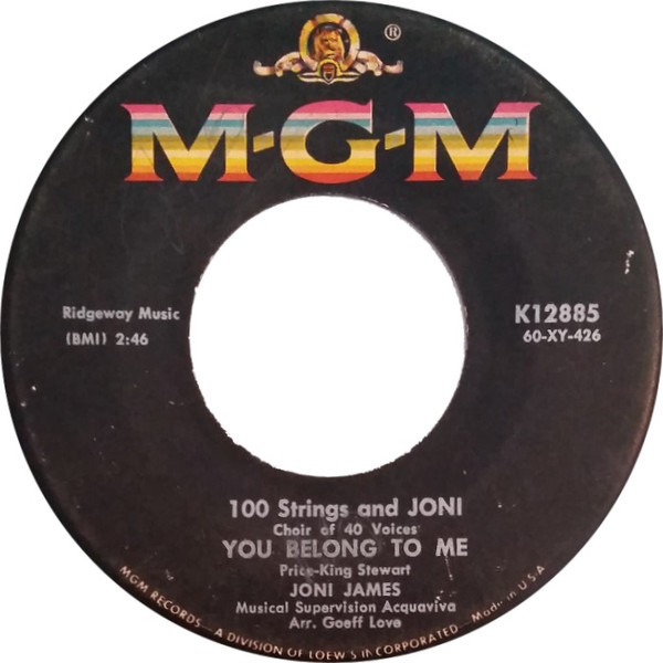 Joni James - 100 Strings And Joni James  - MGM Records - K12885 - 7", Single 1156884754