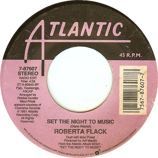 Roberta Flack - Set The Night To Music / Natural Thing - Atlantic - 7-87607 - 7", Single, Spe 1156890272