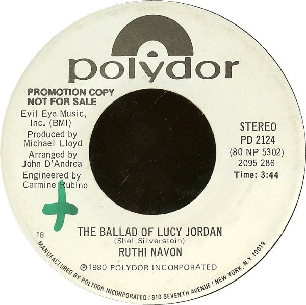 Ruthi Navon - The Ballad Of Lucy Jordan (7", Promo)