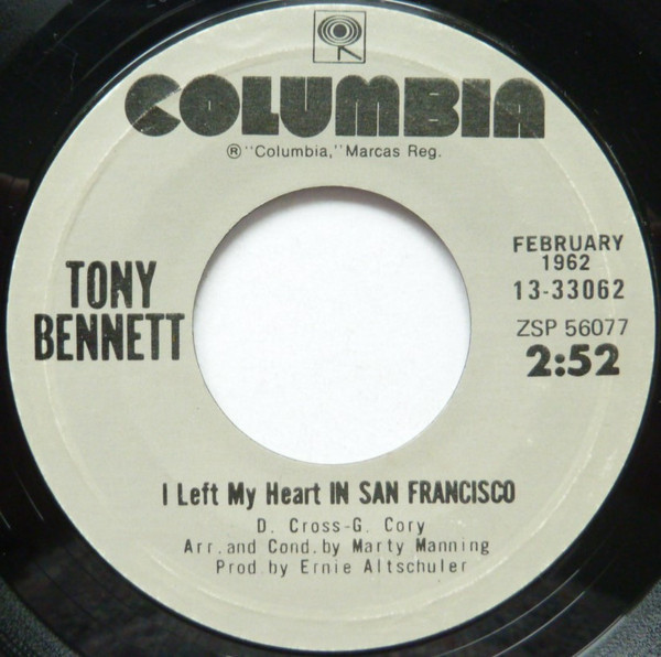 Tony Bennett - I Left My Heart In San Francisco / I Wanna Be Around - Columbia - 13-33062 - 7", Pit 1160251001