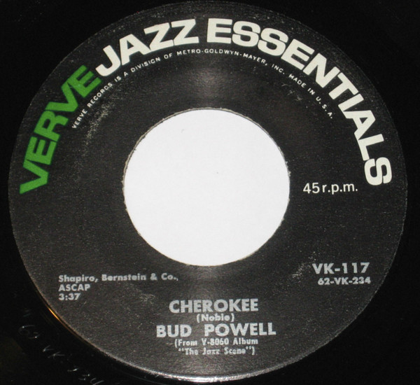 Bud Powell - Cherokee/It Never Entered My Mind - Verve Records - vk-117 - 7" 1160562331