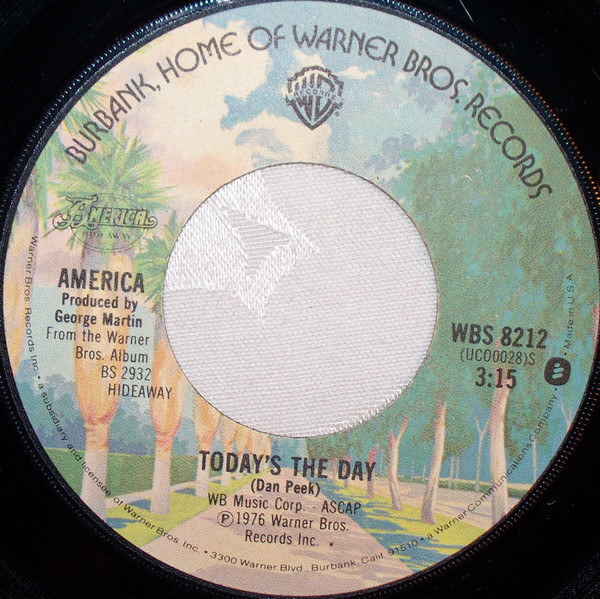America (2) - Today's The Day - Warner Bros. Records - WBS 8212 - 7", Single, Win 1161834167