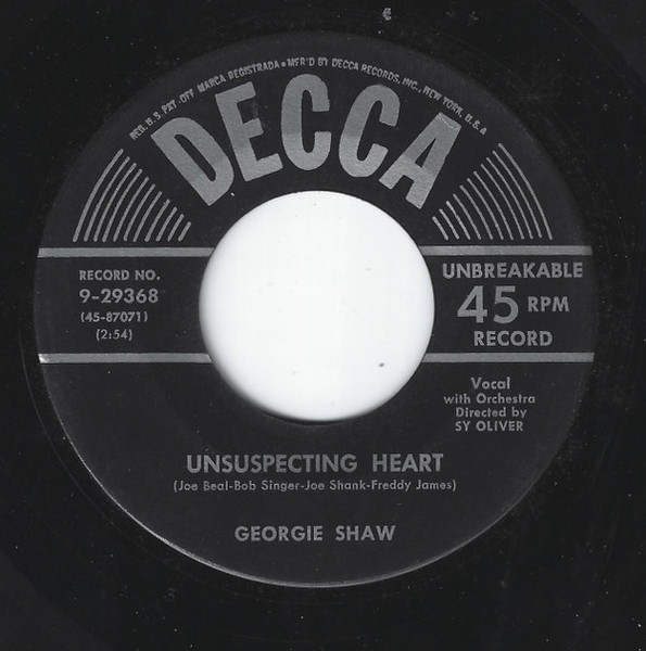 Georgie Shaw - Unsuspecting Heart / House Of Flowers (7", Single) Georgie Shaw - Unsuspecting Heart / House Of Flowers (7", Single)