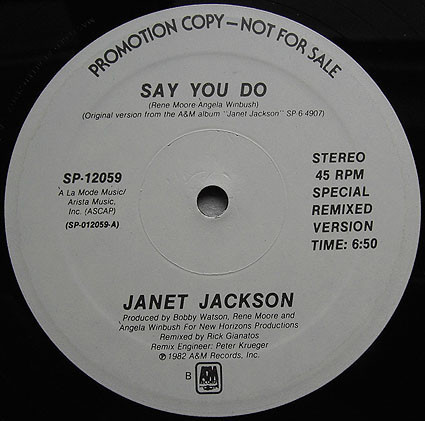 Janet Jackson - Say You Do (12", Promo)