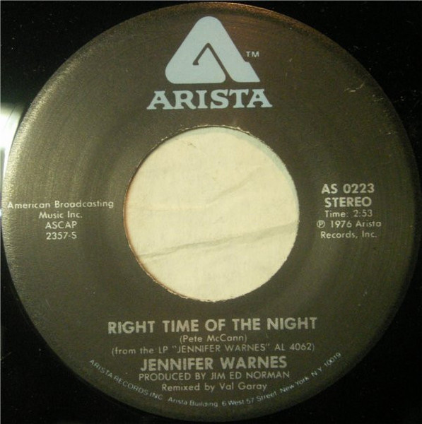 Jennifer Warnes - Right Time Of The Night / Daddy Don't Go - Arista - AS 0223 - 7", Spe 1164958054