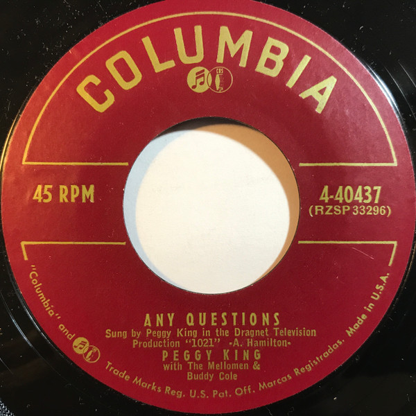 Peggy King - Any Questions / You Never Gave It A Try (7")