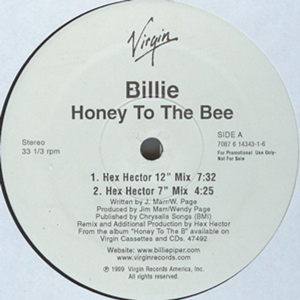 Billie* - Honey To The Bee (Hex Hector Remix) (12", Promo)