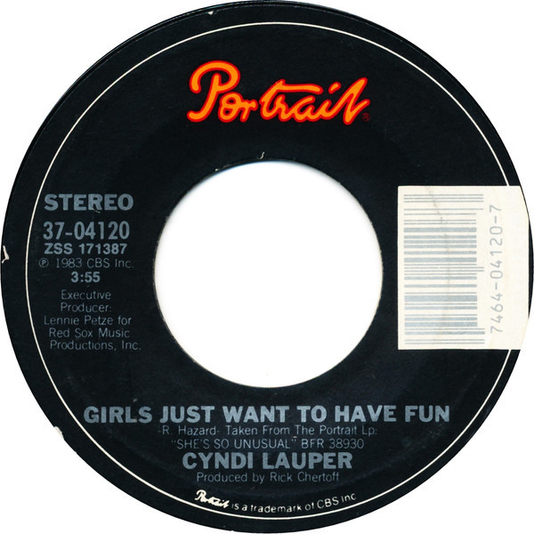 Cyndi Lauper - Girls Just Want To Have Fun (7", Single, Styrene, Car)