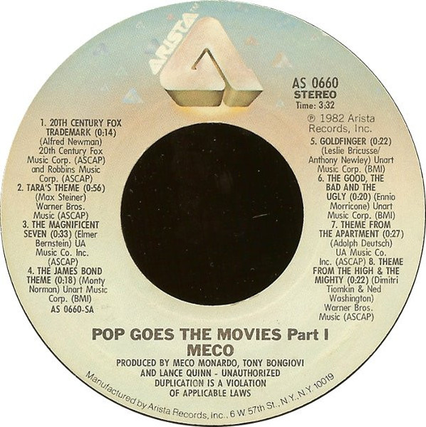 Meco Monardo - Pop Goes The Movies - Arista - AS 0660 - 7", Mixed 1169356540