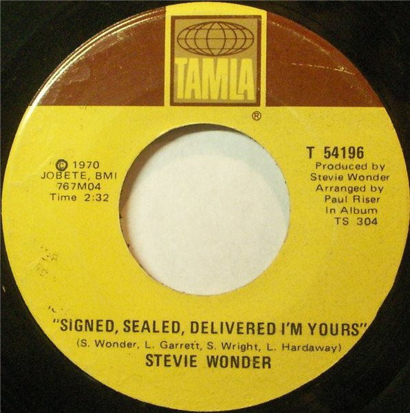 Stevie Wonder - Signed, Sealed, Delivered I'm Yours / I'm More Than Happy (7", Single, Sup)