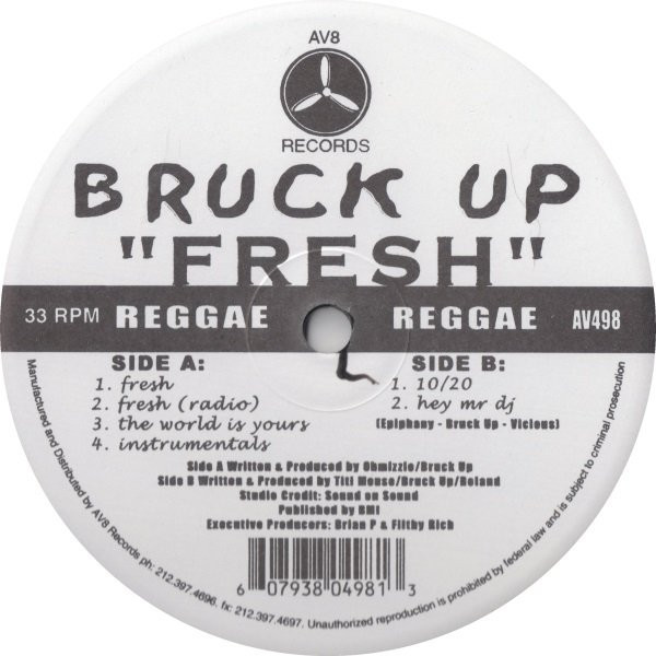 Bruck Up - Fresh - AV8 Records - AV498 - 12" 1171540568