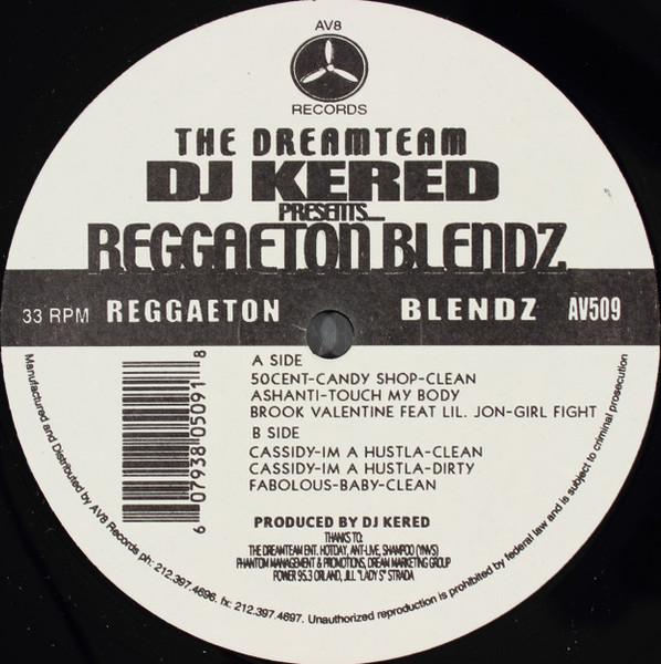 DJ Kered - The Dreamteam Presents DJ Kered - Reggaeton Blendz - AV8 Records - AV509 - 12" 1171556966