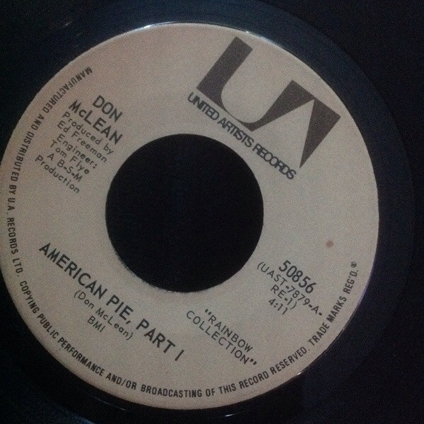 Don McLean - American Pie - United Artists Records - 50856 - 7", Single 1171589825