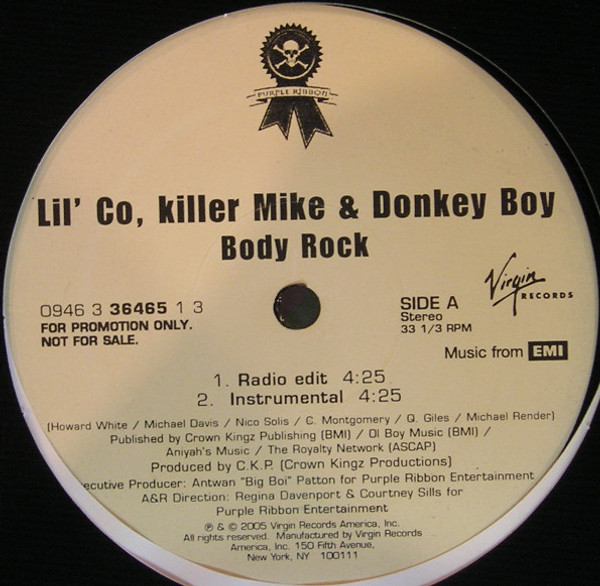 Lil' Co, Killer Mike & Donkey Boy* - Body Rock (12", Promo)