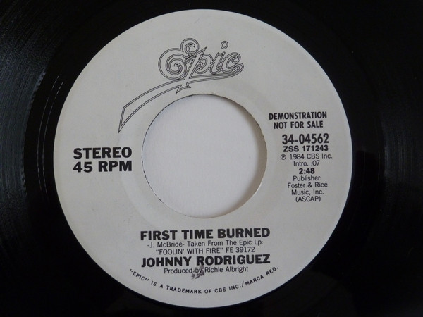 Johnny Rodriguez (4) - First Time Burned (7", Single, Promo)