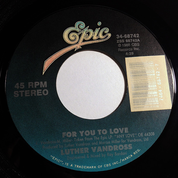 Luther Vandross - For You To Love (7")