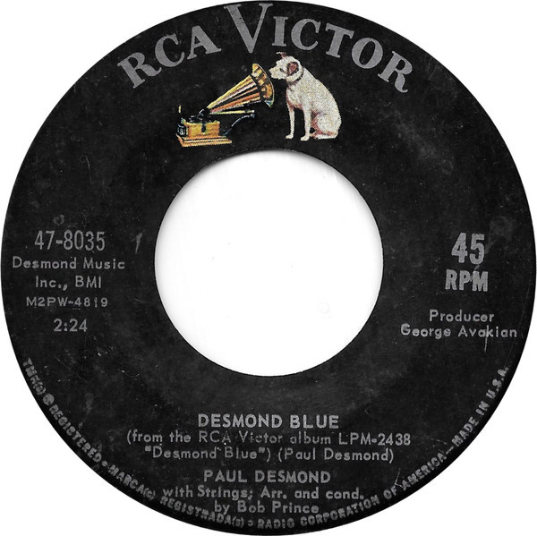 Paul Desmond - Desmond Blue / Advise And Consent - RCA Victor - 47-8035 - 7" 1172653770