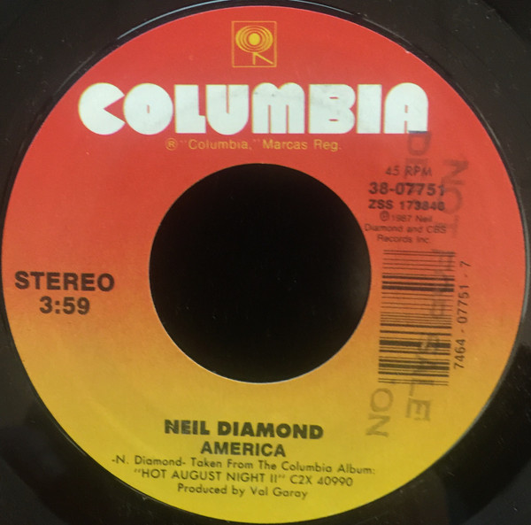 Neil Diamond - America / Cherry, Cherry - Columbia - 38-07751 - 7", Single 1174056546
