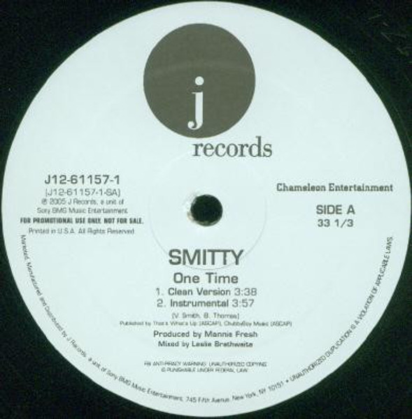 Smitty (7) - One Time (12", Promo)
