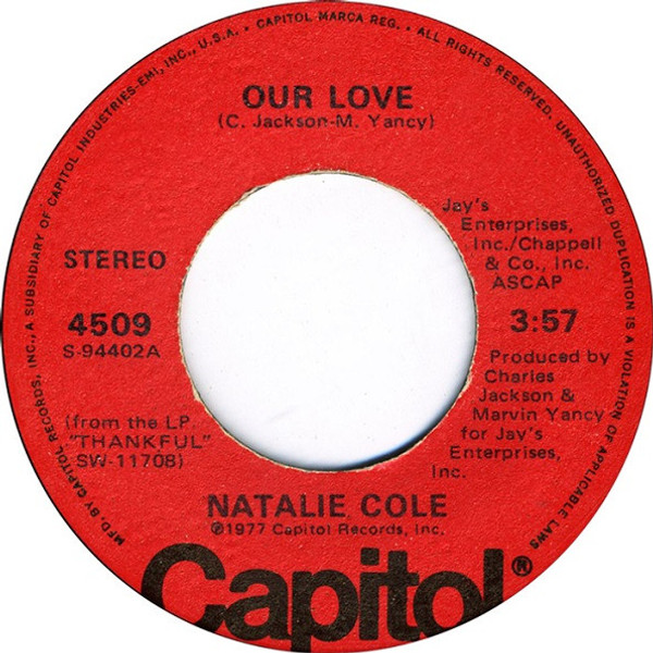 Natalie Cole - Our Love (7")