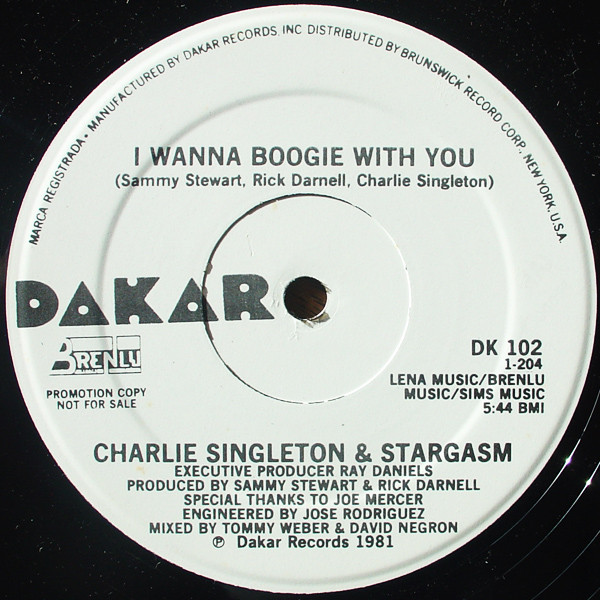 Charlie Singleton & Stargasm - I Wanna Boogie With You (12", Promo)