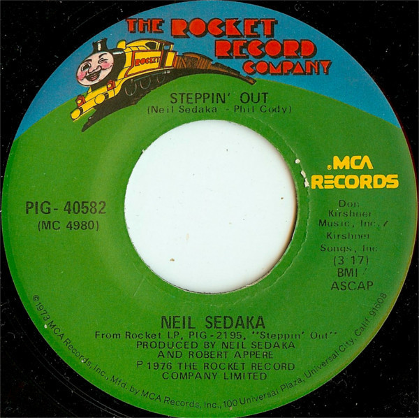 Neil Sedaka - Steppin' Out - The Rocket Record Company - PIG-40582 - 7", Single, Glo 1186804639