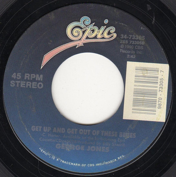 George Jones (2) - Hell Stays Open (All Night Long) / Get Up And Get Out Of These Blues - Epic - 34-73305 - 7", Car 1186807391