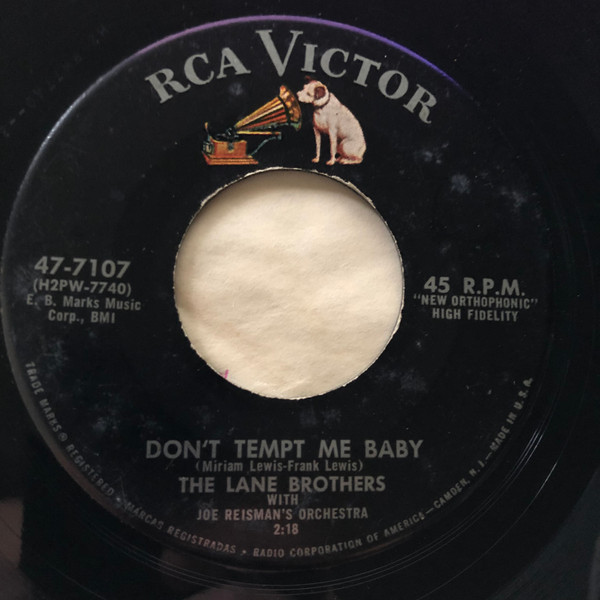The Lane Brothers - Don't Tempt Me Baby / A Lover's Heart (7")