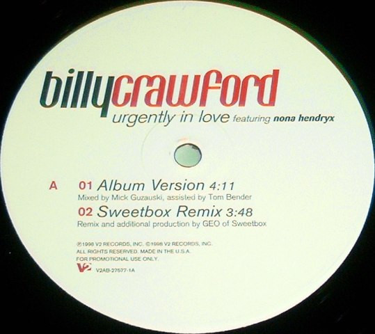 Billy Crawford Featuring Nona Hendryx - Urgently In Love (12", Promo)
