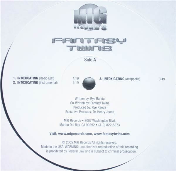 Fantasy Twins - Intoxicating / Fantasy - MiG Records (4) - none - 12" 1190383070