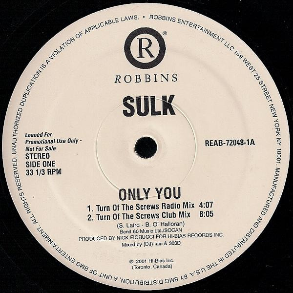 Sulk - Only You (12", Single, Promo)