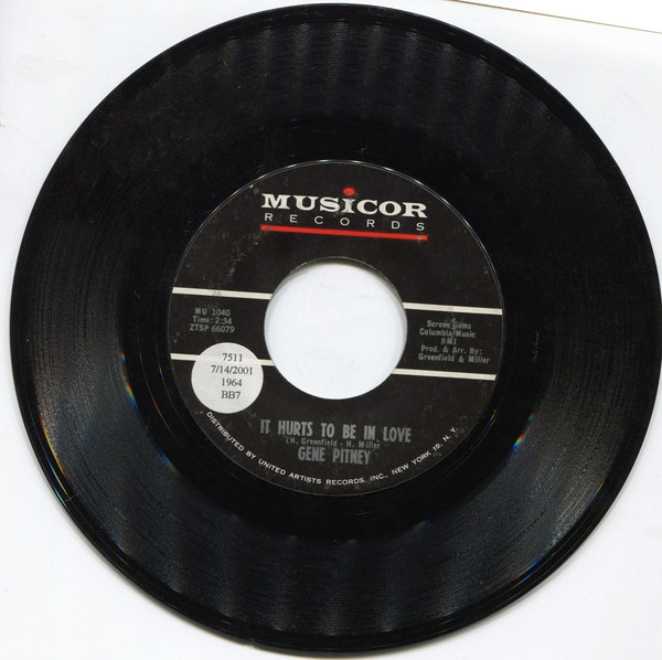 Gene Pitney - It Hurts To Be In Love / Hawaii - Musicor Records - MU 1040 - 7", Single 1190570411
