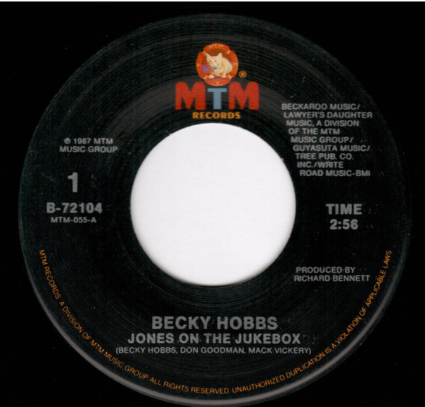 Becky Hobbs - Jones On The Jukebox - MTM Records - B-72104 - 7" 1190876845