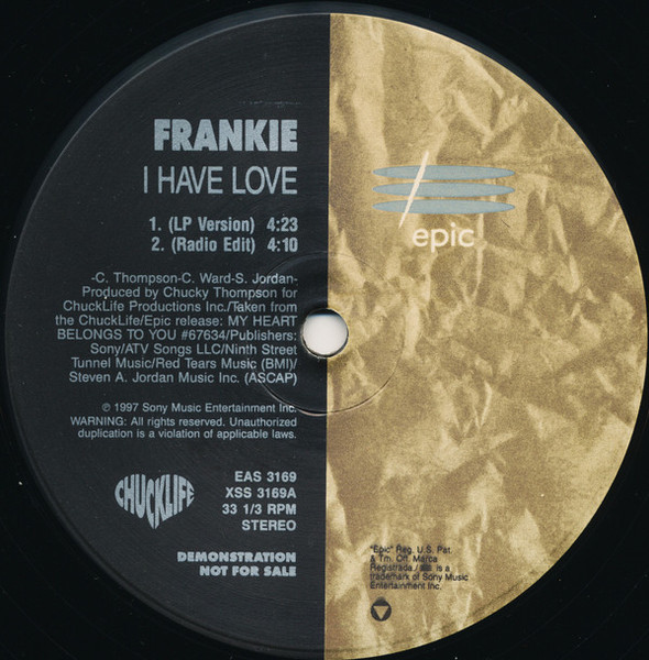 Frankie (4) - I Have Love - ChuckLife, Epic - EAS 3169 - 12", Promo 1191614189