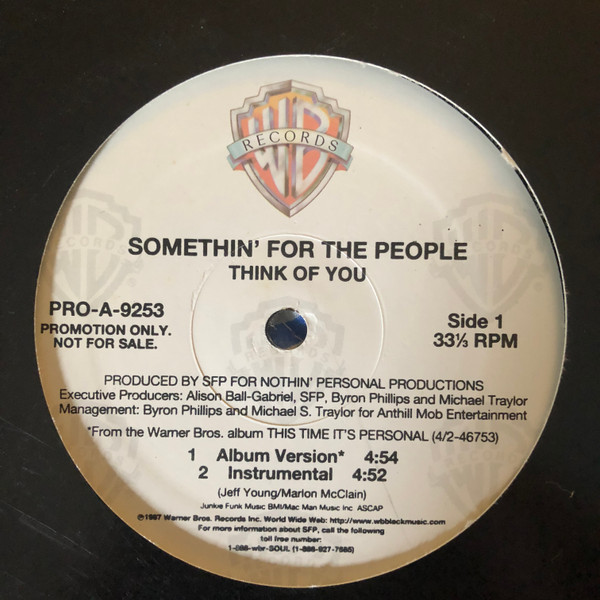 Somethin' For The People - Think Of You - Warner Bros. Records - PRO-A-9253 - 12", Promo 1194724436