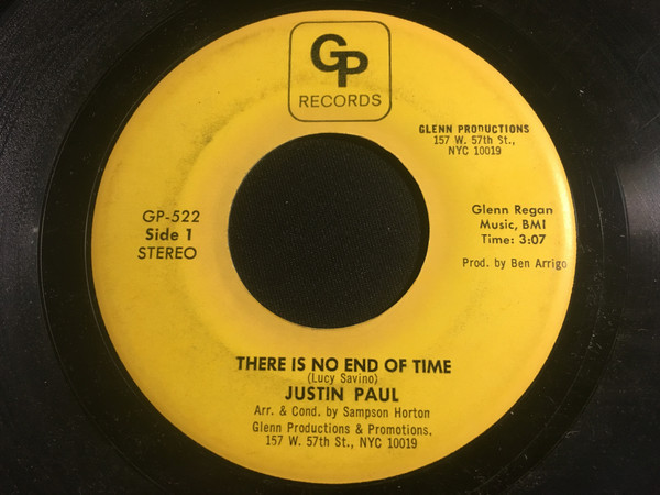 Justin Paul (6) - There Is No End For Time / Troubles (7")