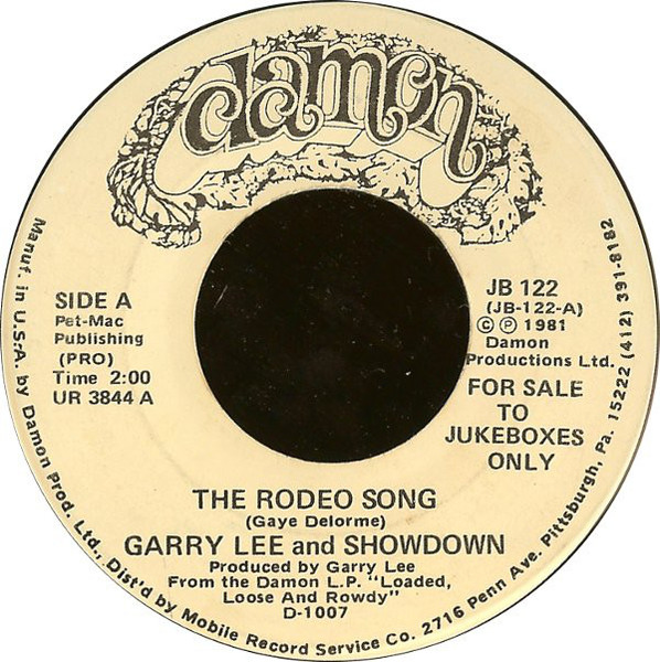 Garry Lee And Showdown (4) - The Rodeo Song / Cajun Boogie (7", Single, Jukebox)