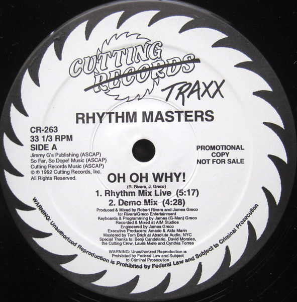 Rhythm Masters (2) - Oh Oh Why! (12", Promo)
