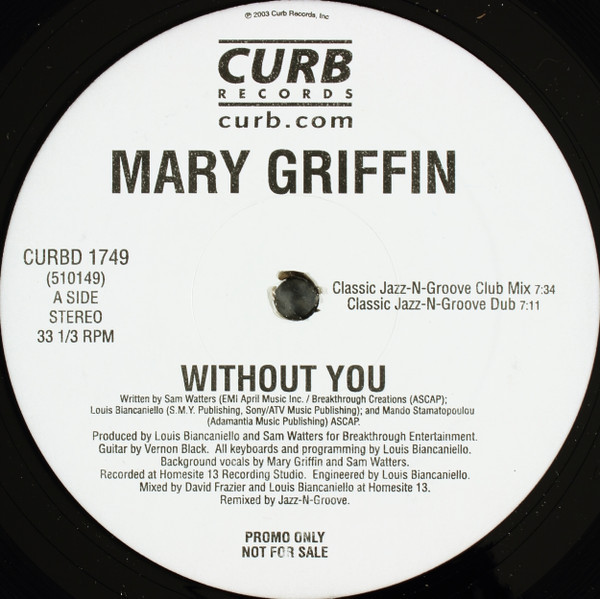 Mary Griffin - Without You (12", Promo)