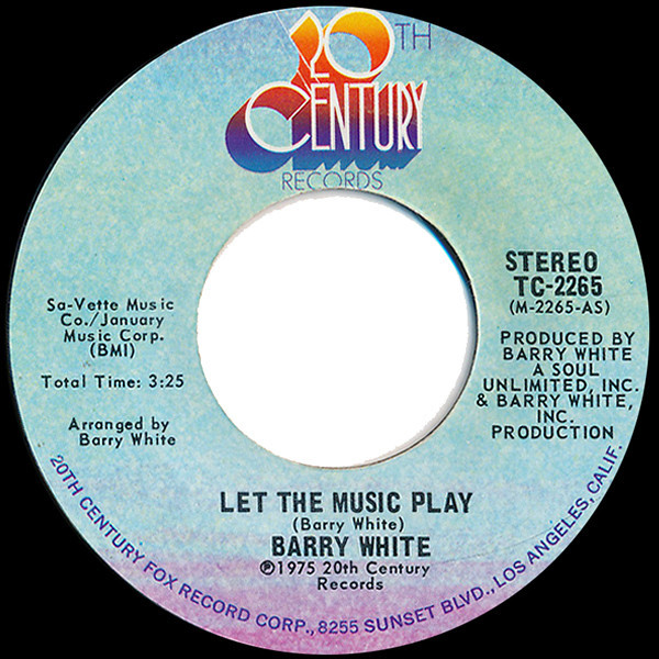 Barry White - Let The Music Play (7", Single, Styrene, Ter)