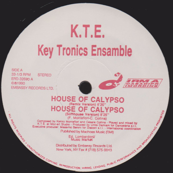 K. T. E. Key Tronics Ensamble* - House Of Calypso (12")