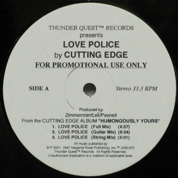 Cutting Edge (3) - Love Police / 1-800-DEAR-GOD (12", Promo)