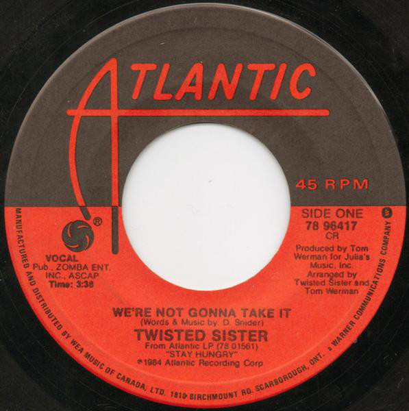 Twisted Sister - We're Not Gonna Take It (7", Single)