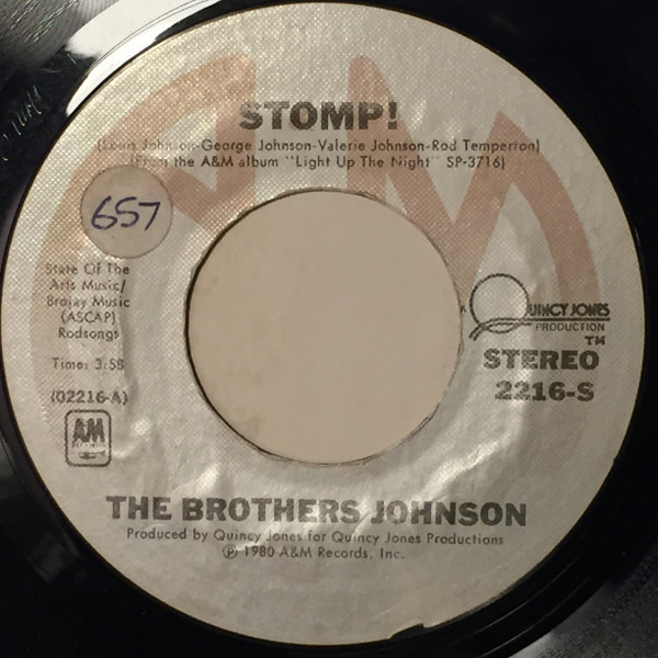 Brothers Johnson - Stomp! - A&M Records - 2216-S - 7", Styrene 1205467030
