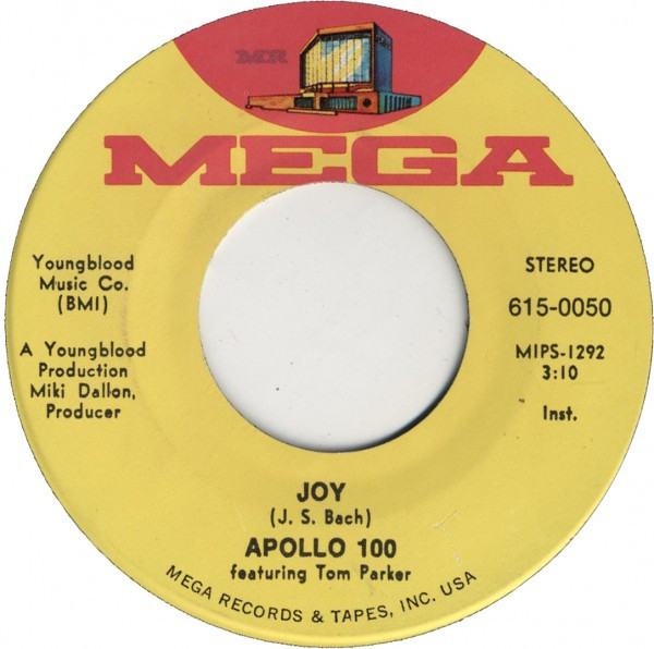 Apollo 100 Featuring Tom Parker - Joy - Mega Records (4) - 615-0050 - 7", Single, Sup 1205500507